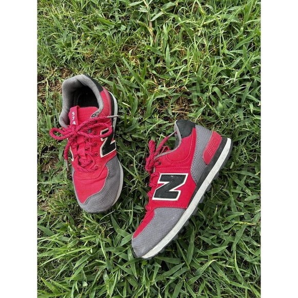New Balance Other - New Balance 574 Black Grey  Red PC574SOV KIDS Shoes Sz. 13